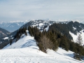 Blick zurück in die Berge mit viel Schnee 15.03.2017 Allgäu, Bayern, DINGE, Deutschland, Europa, Frühjahr, Frühling, Grasgehren, Lenz, METEOROLOGIE, Schneeschuhwanderung, Spring, WETTER